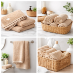 Premium Cotton Bath Towel – Super Soft & Highly Absorbent (Beige)