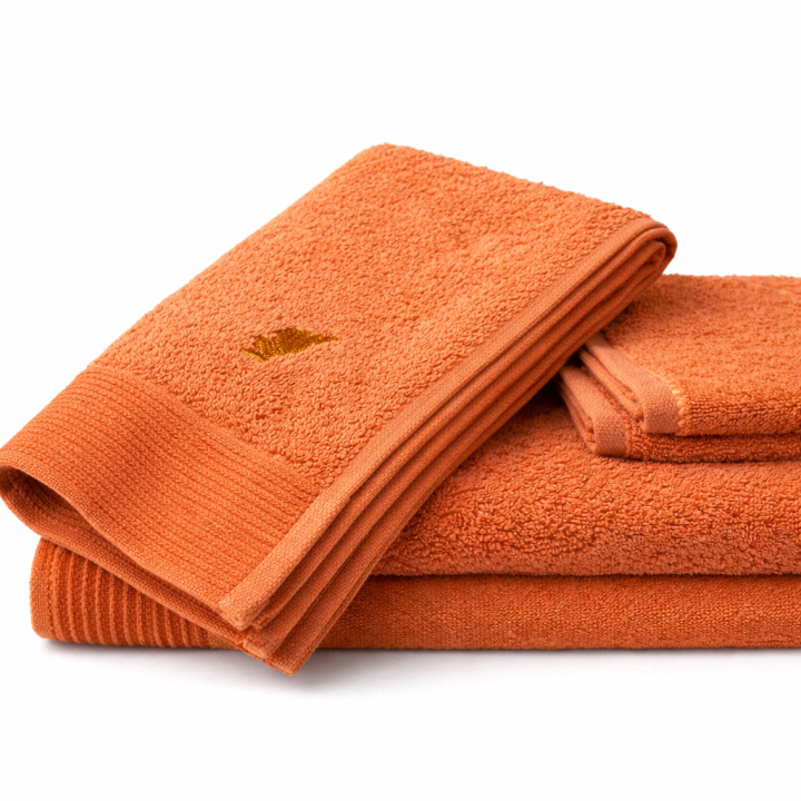 Premium Cotton Bath Towel – Soft & Absorbent (Orange)