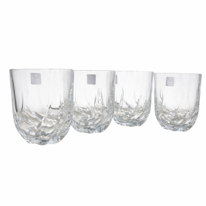 Premium Crystal Whiskey Glass Set (Set of 4) – Elegant Twist Design Tumblers